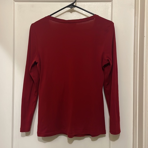 Talbots Embellished Scoop Neck Top | Pima Cotton | size Lp - Picture 7 of 8